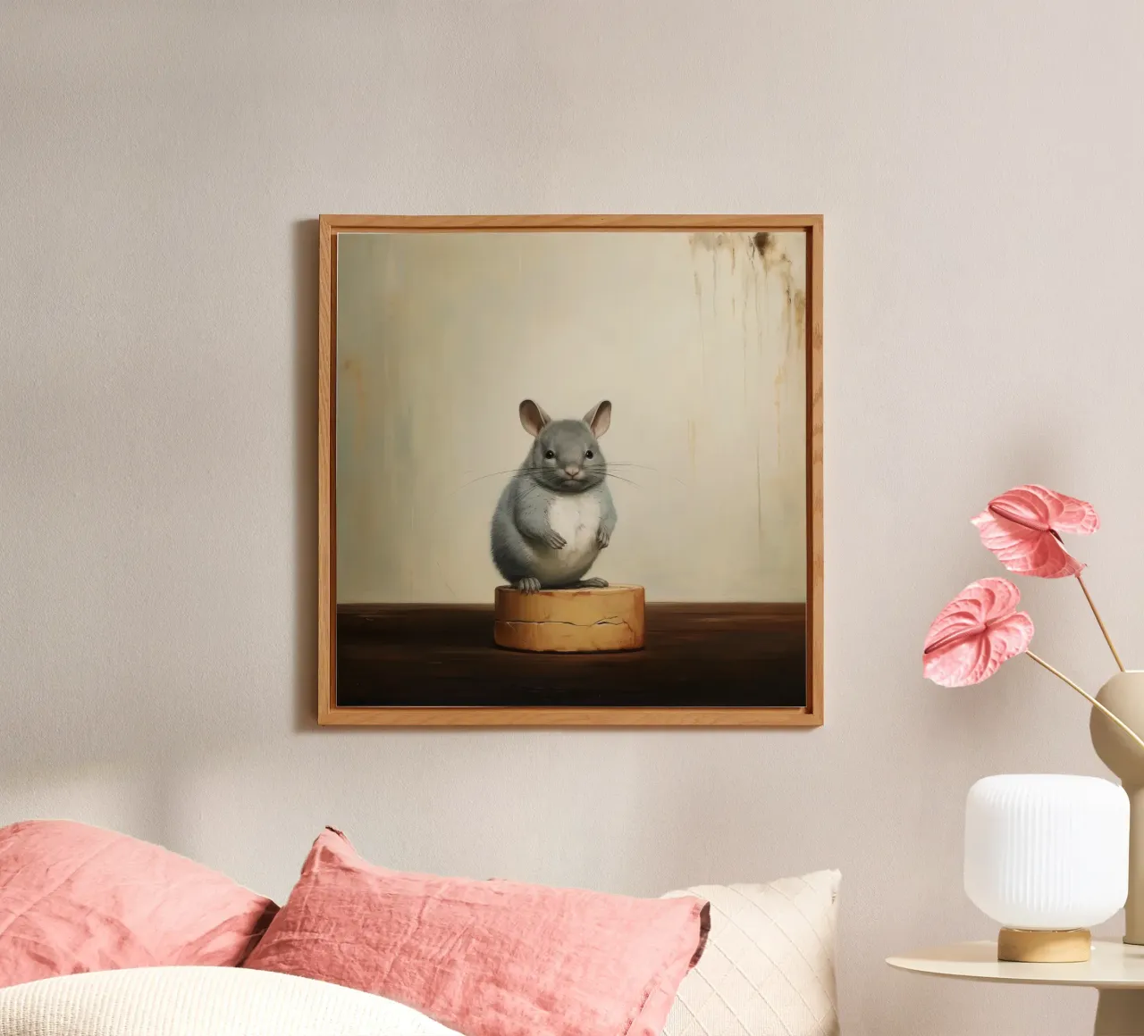Cincillà minimo 1 alluminio dibond da Minimal Animal Art