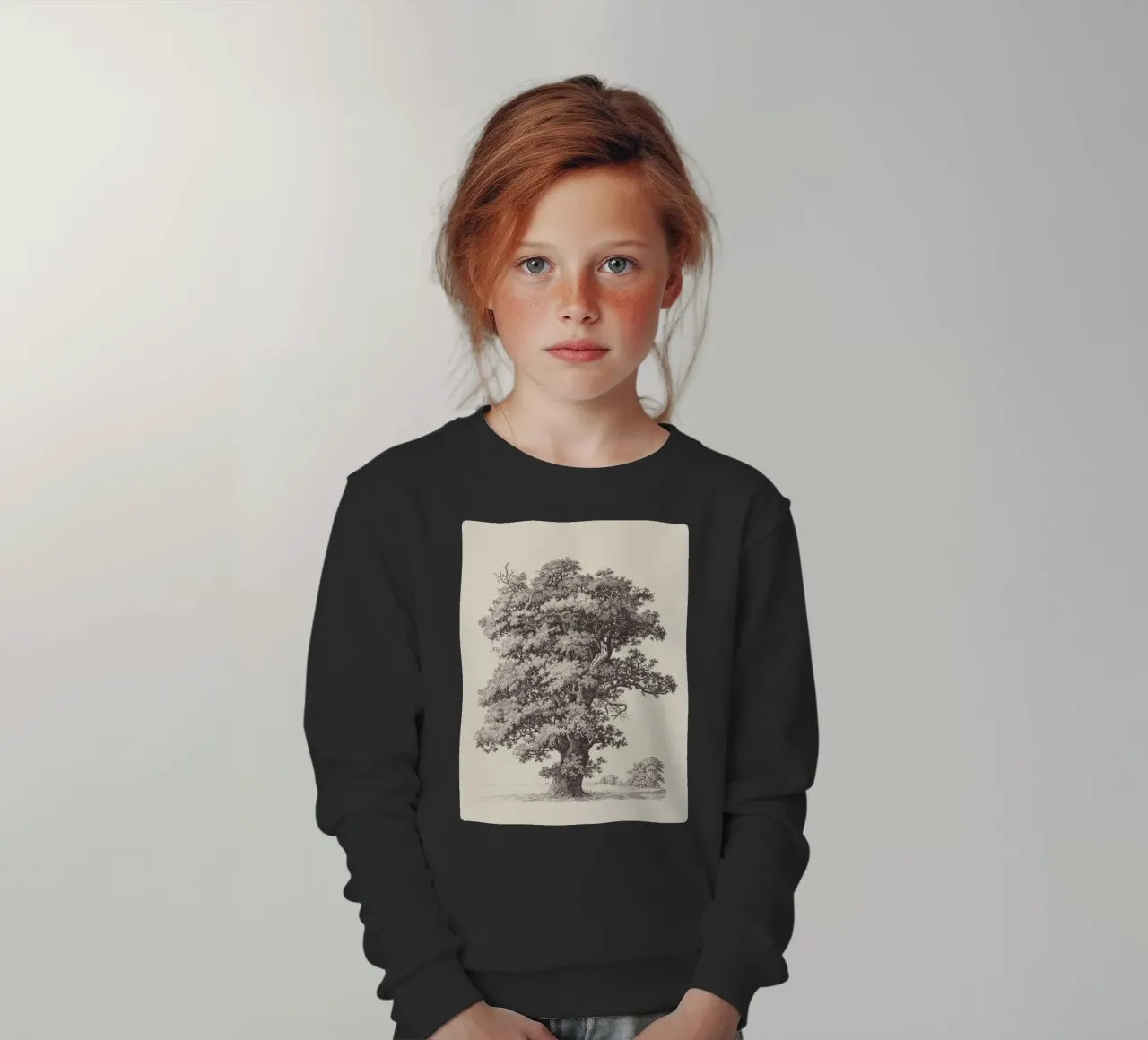 Tree Sketch - Black Oak felpa bambino da apoloprints
