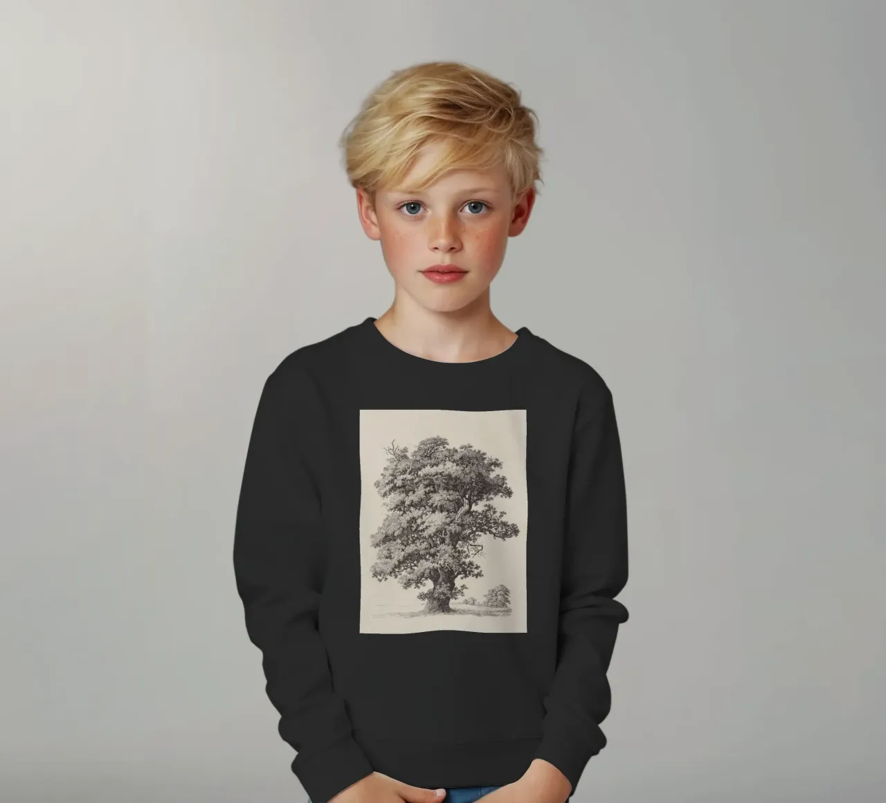 Tree Sketch - Black Oak felpa bambino da apoloprints