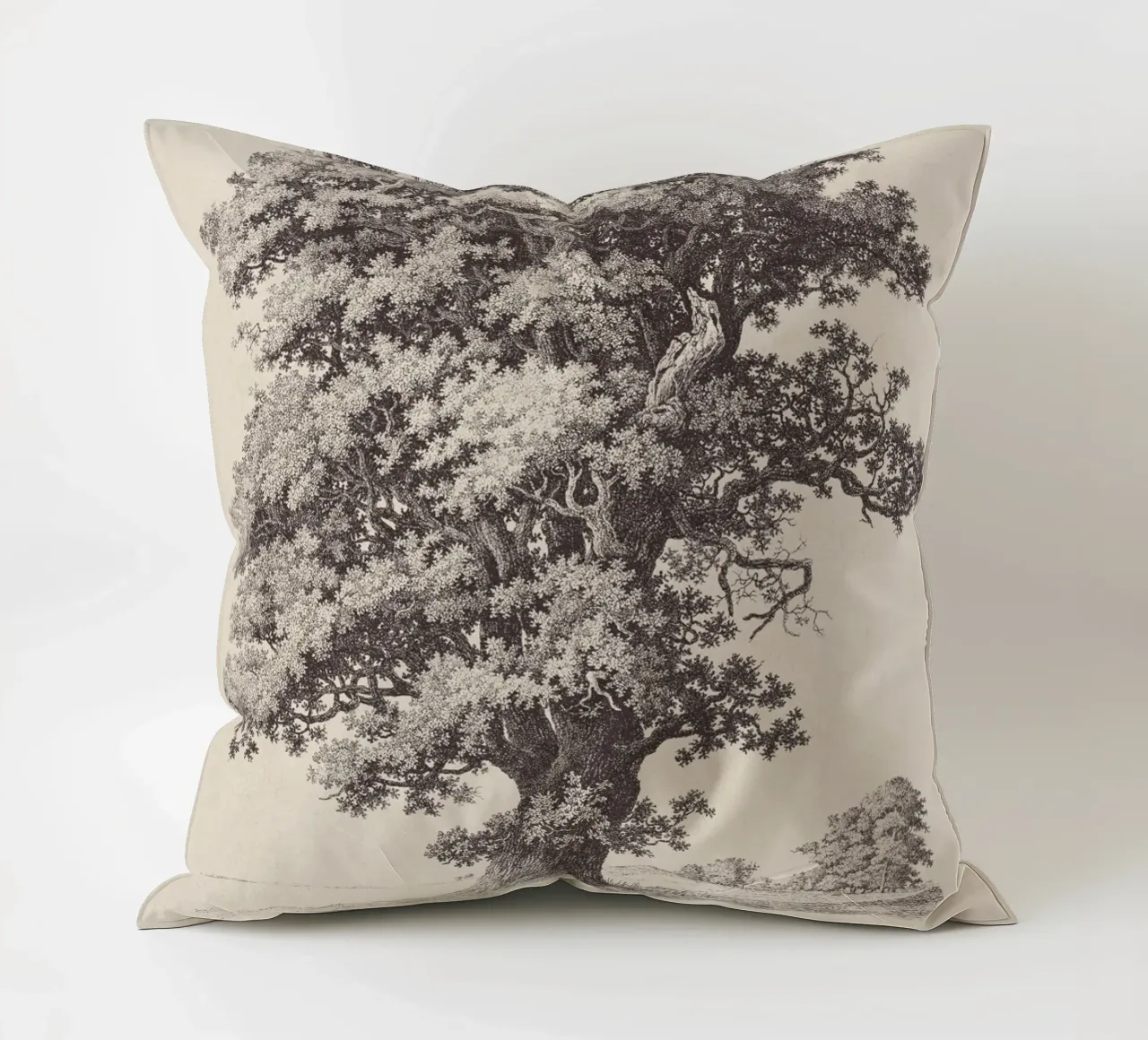 Tree Sketch - Black Oak cuscino da apoloprints