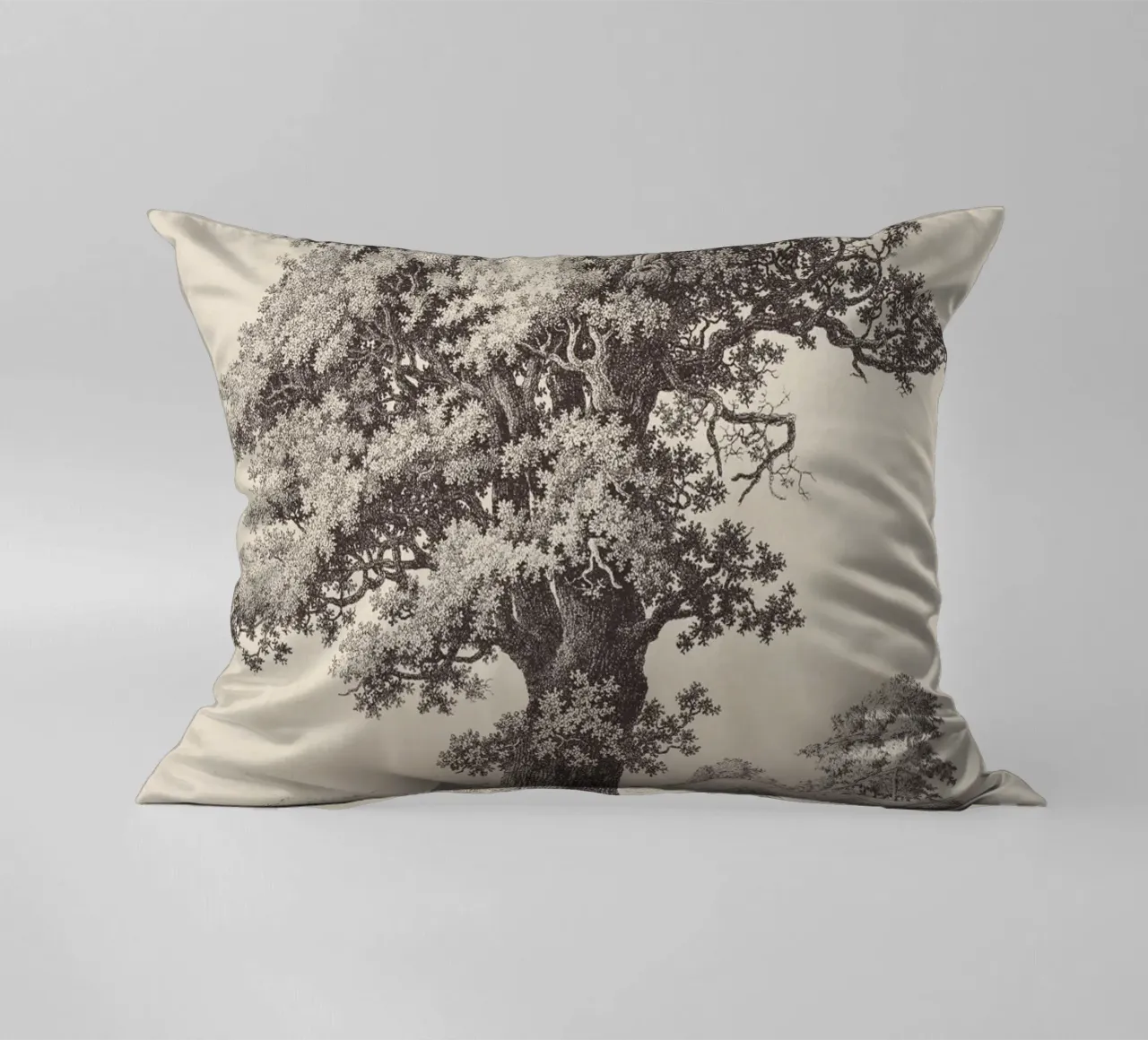 Tree Sketch - Black Oak cuscino da apoloprints