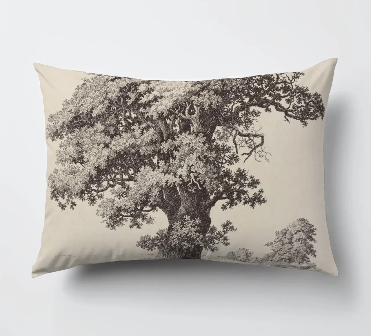 Tree Sketch - Black Oak cuscino da apoloprints