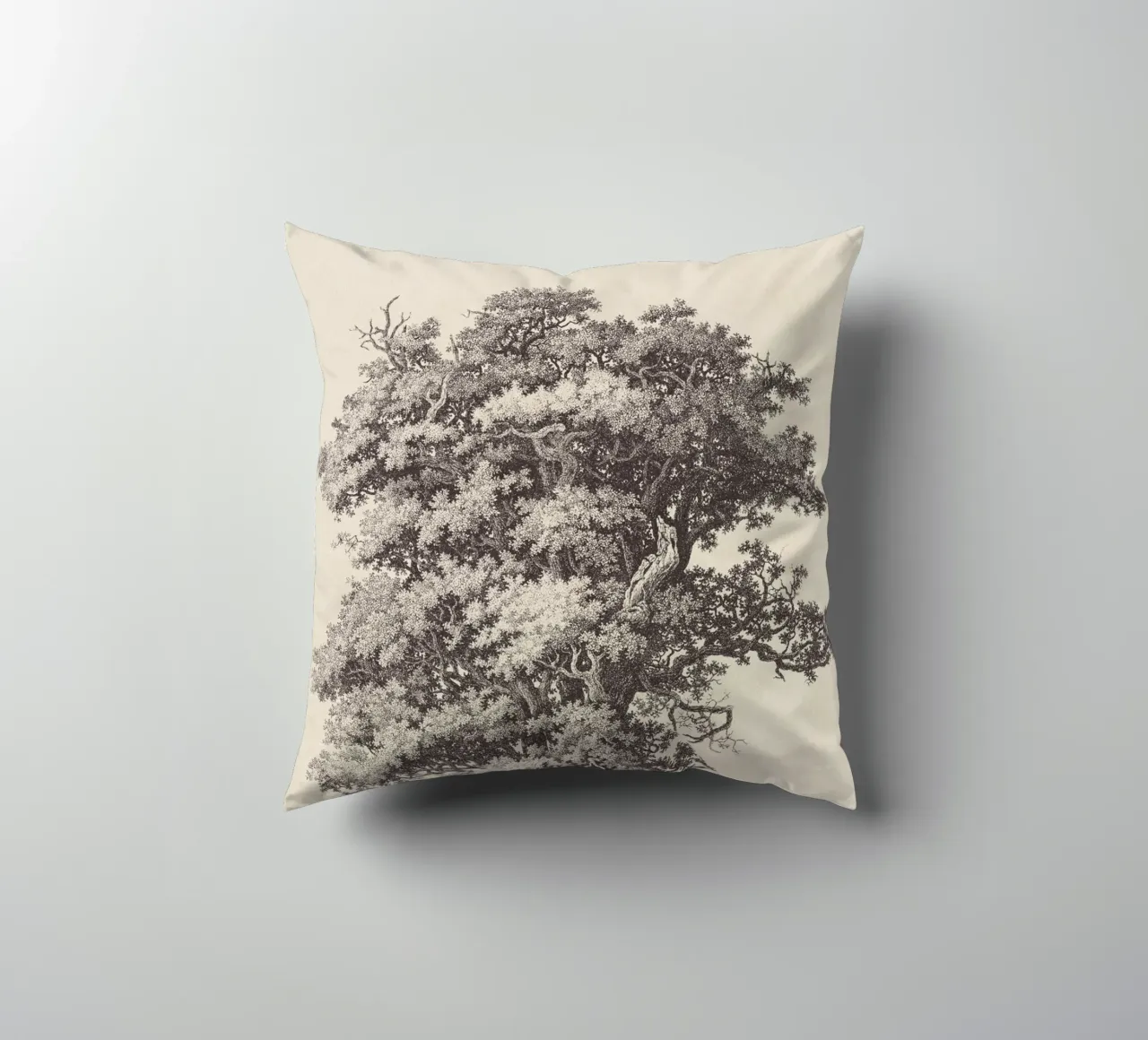 Tree Sketch - Black Oak cuscino da apoloprints