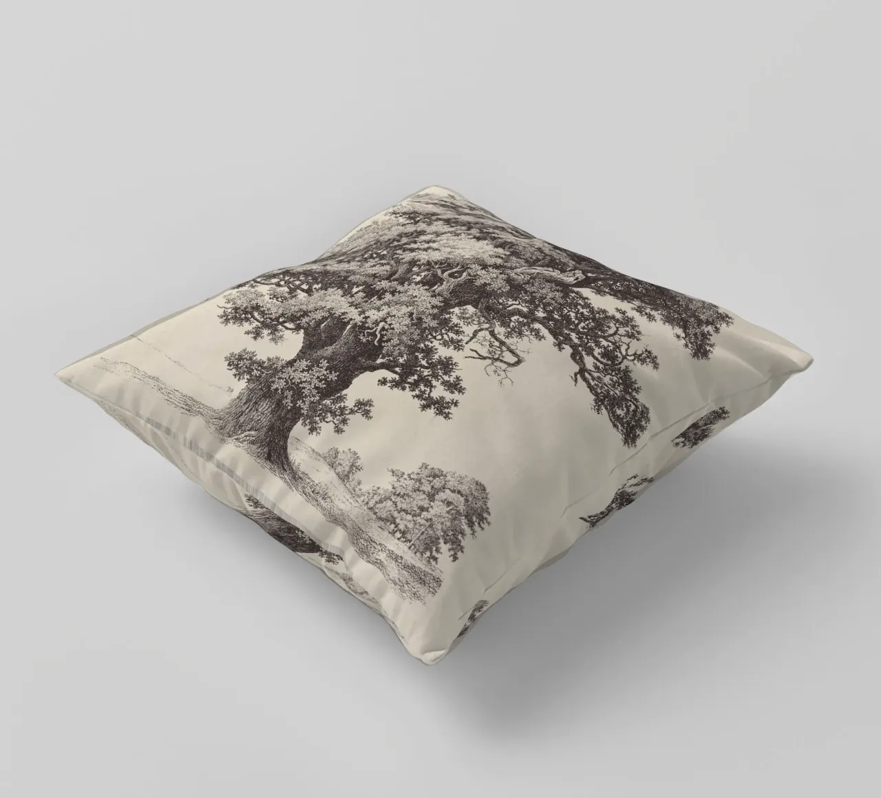 Tree Sketch - Black Oak cuscino da apoloprints