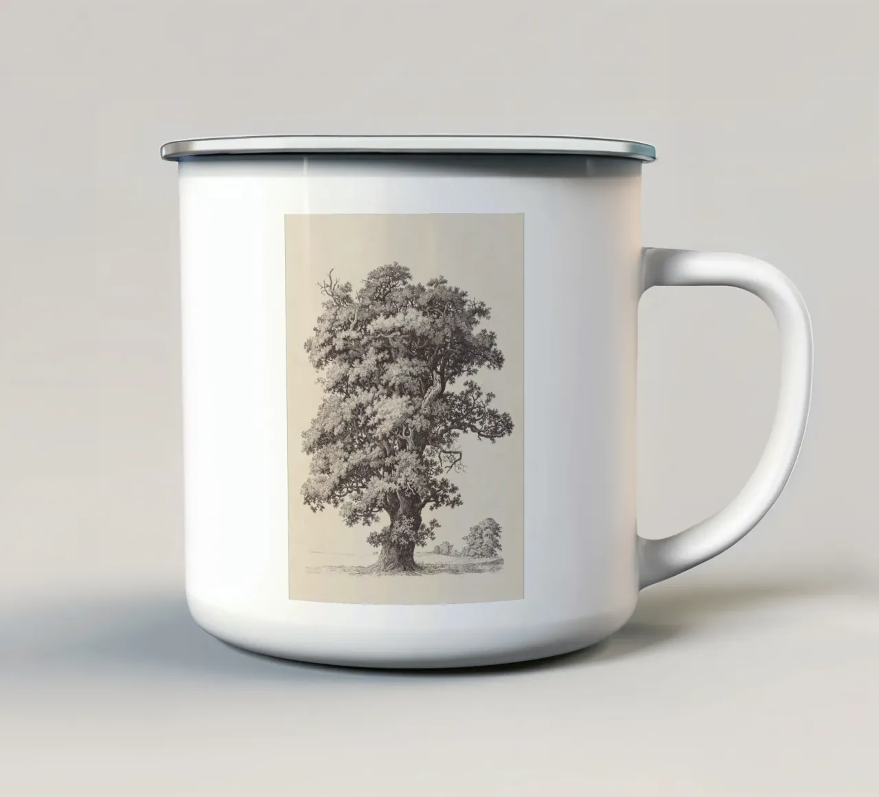 Tree Sketch - Black Oak emaille mok van apoloprints