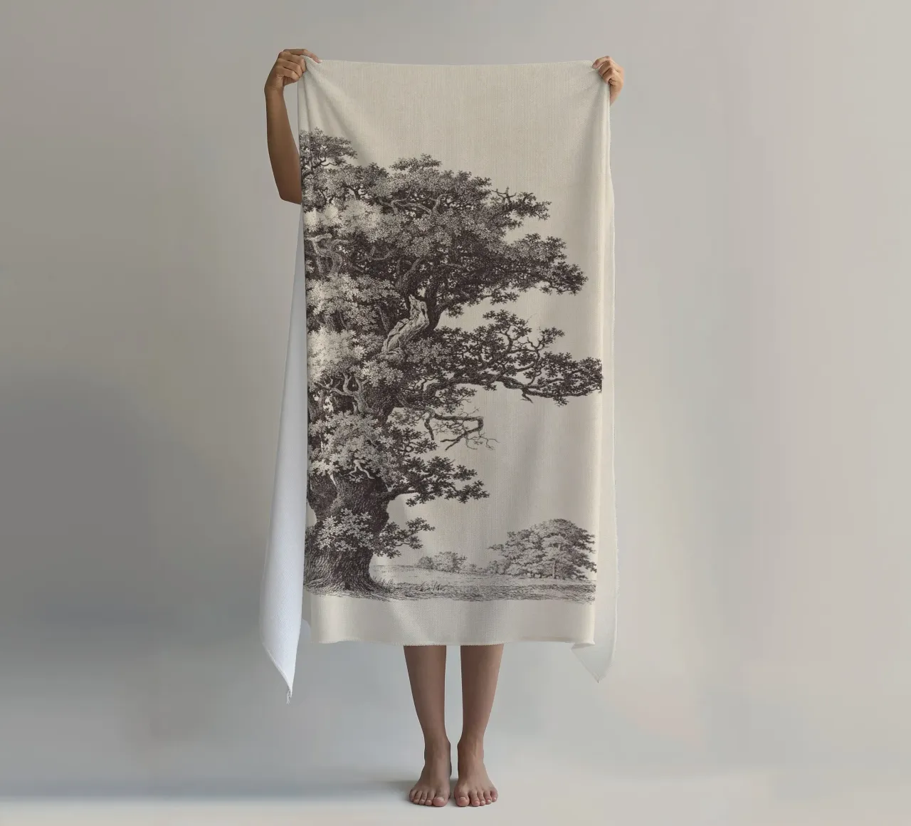 Tree Sketch - Black Oak telo mare da apoloprints