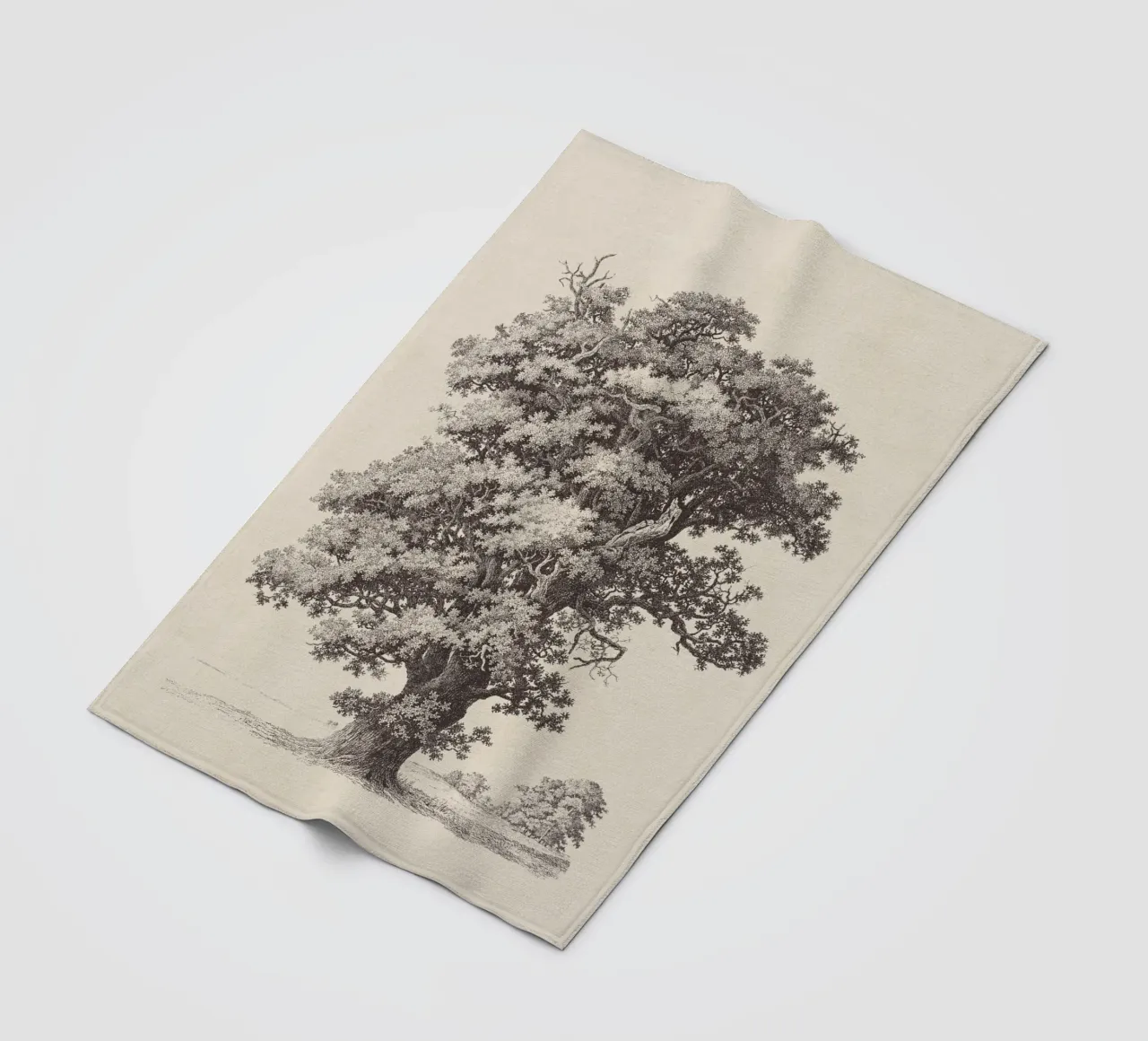 Tree Sketch - Black Oak coperta in pile da apoloprints