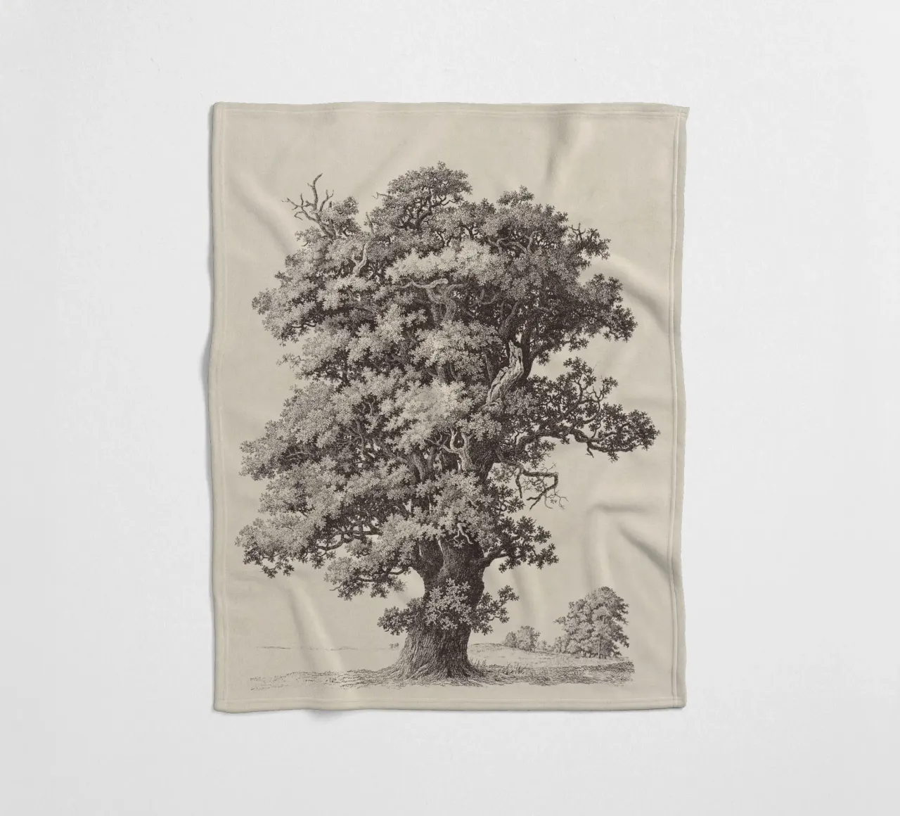 Tree Sketch - Black Oak coperta in pile da apoloprints