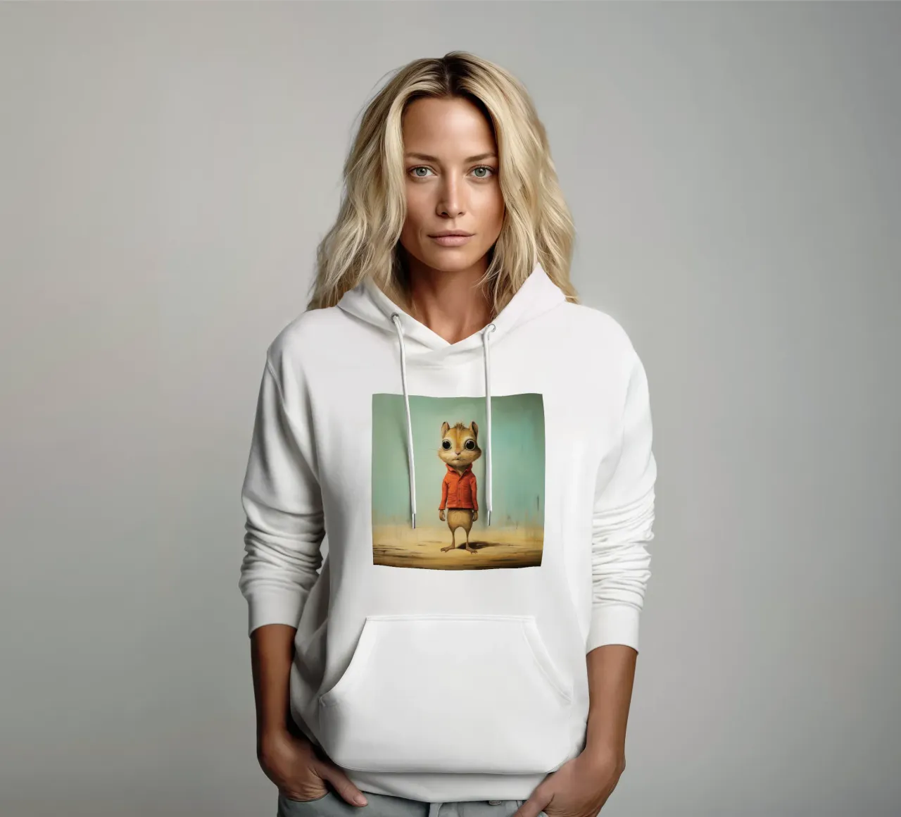 Minimal Chipmunk 2 felpa con cappuccio da Minimal Animal Art