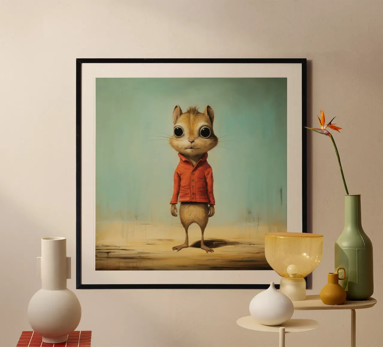 Minimal Chipmunk 2 carta hahnemühle da Minimal Animal Art