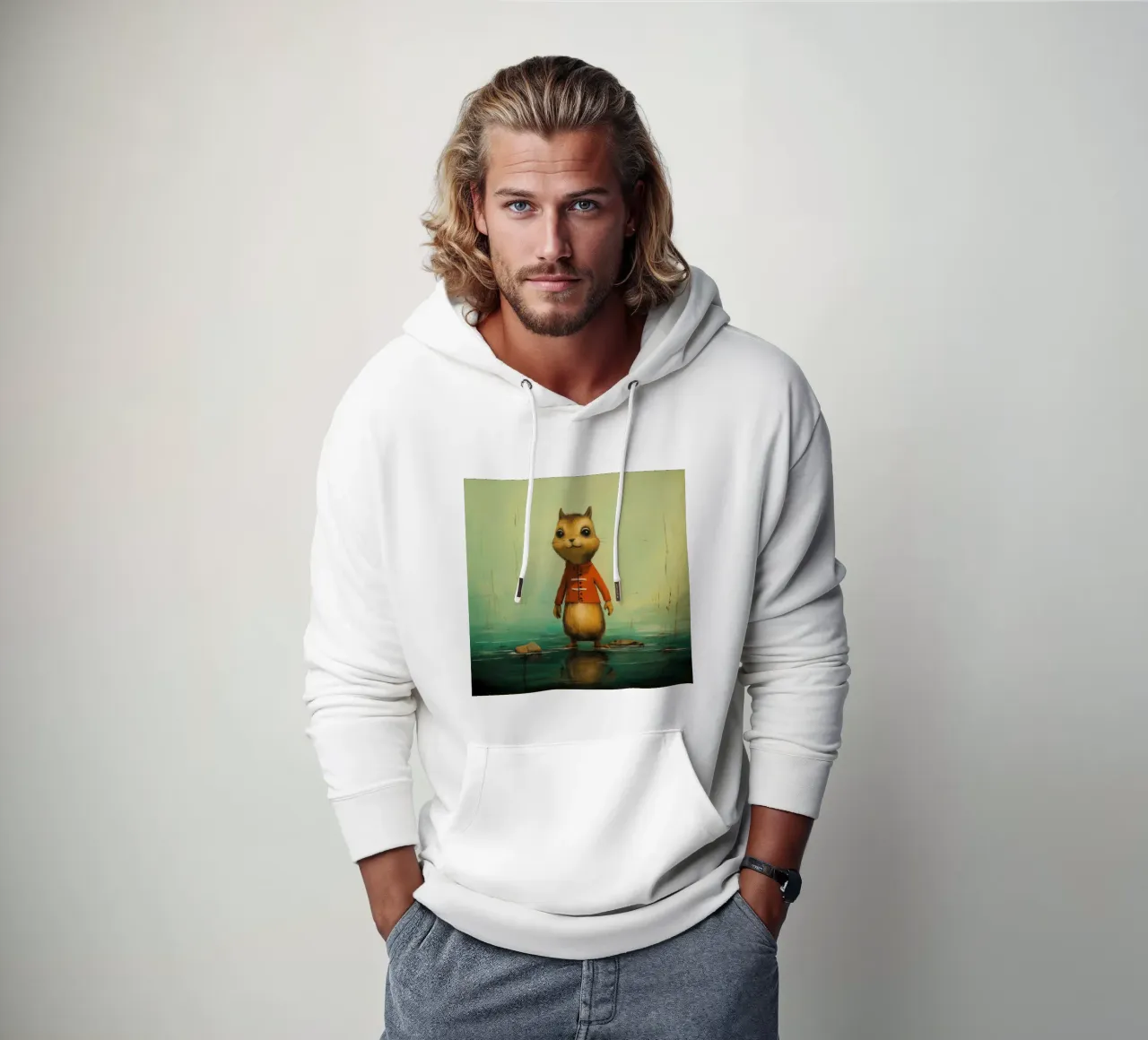 Minimal Chipmunk 3 felpa con cappuccio da Minimal Animal Art