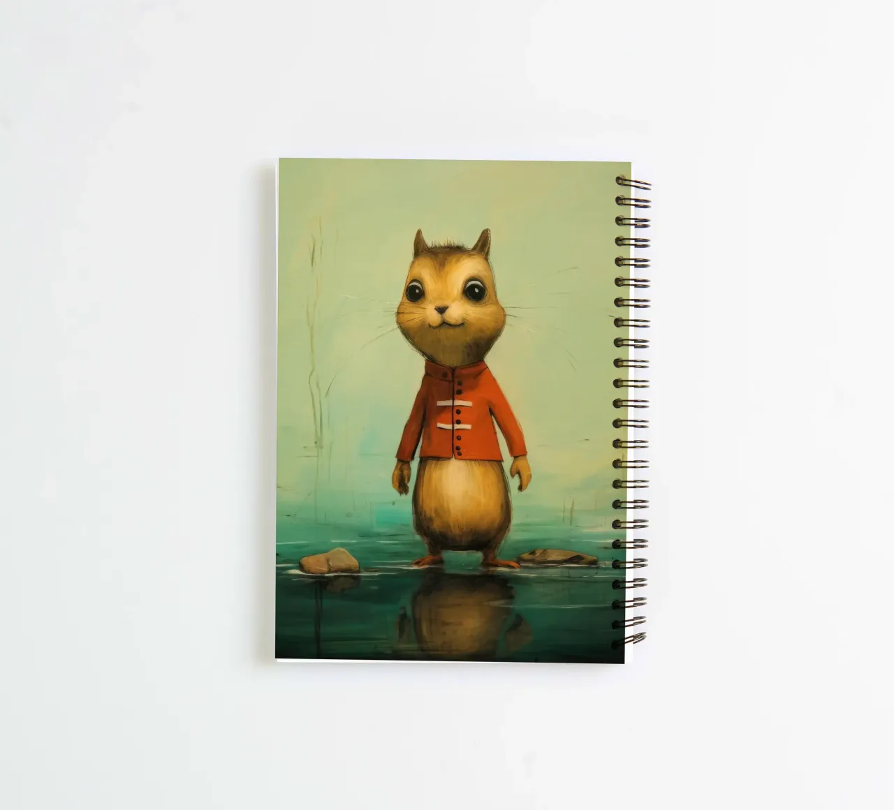 Minimal Chipmunk 3 spiral notebook by Minimal Animal Art