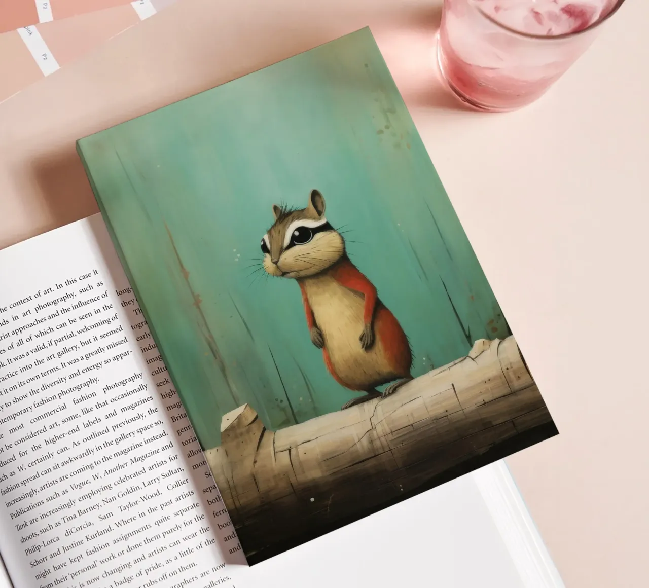Minimal Chipmunk 1 notebook by Minimal Animal Art