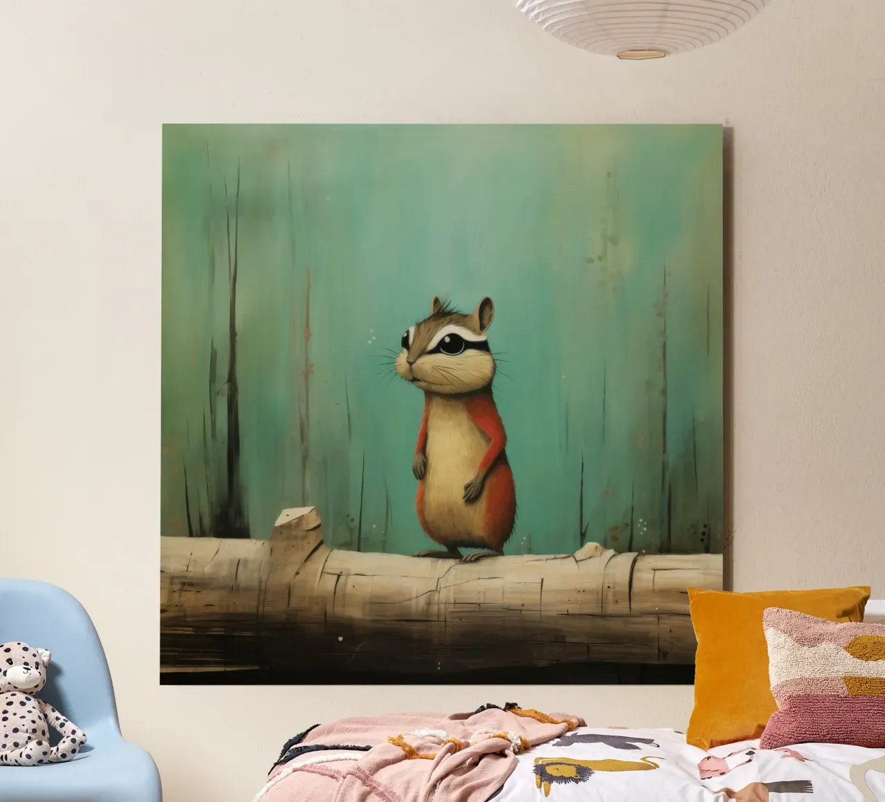 Minimal Chipmunk 1 alluminio dibond da Minimal Animal Art