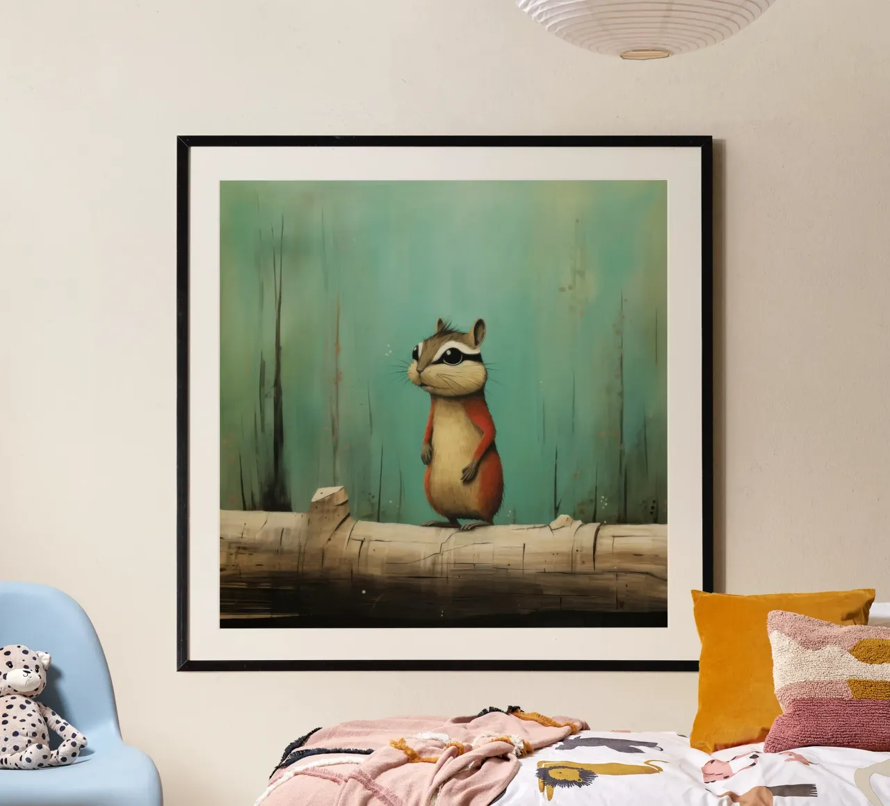 Minimal Chipmunk 1 Poster von Minimal Animal Art