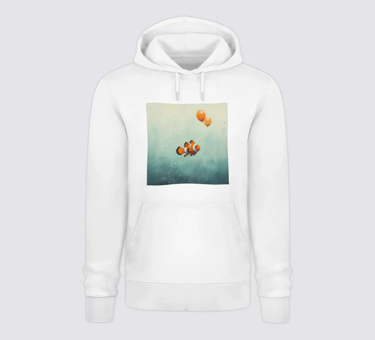 Pesce pagliaccio minimo 2 felpa con cappuccio da Minimal Animal Art