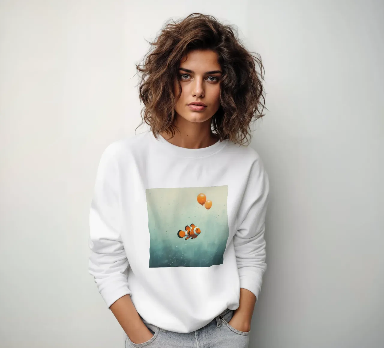 Pesce pagliaccio minimo 2 felpa da Minimal Animal Art