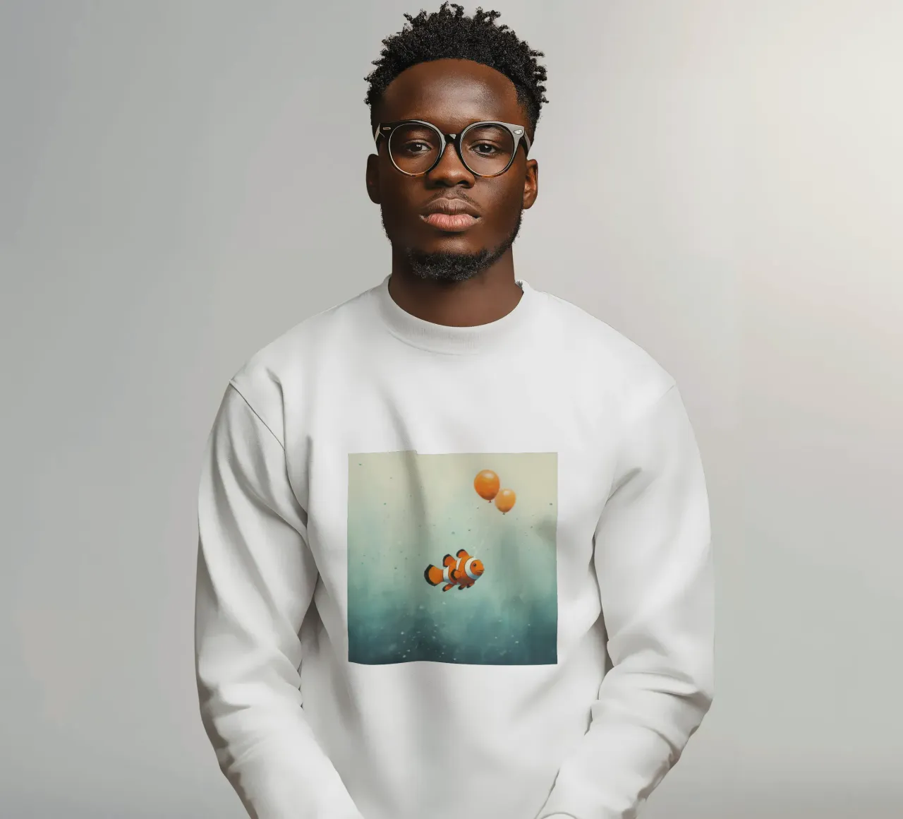 Pesce pagliaccio minimo 2 felpa da Minimal Animal Art