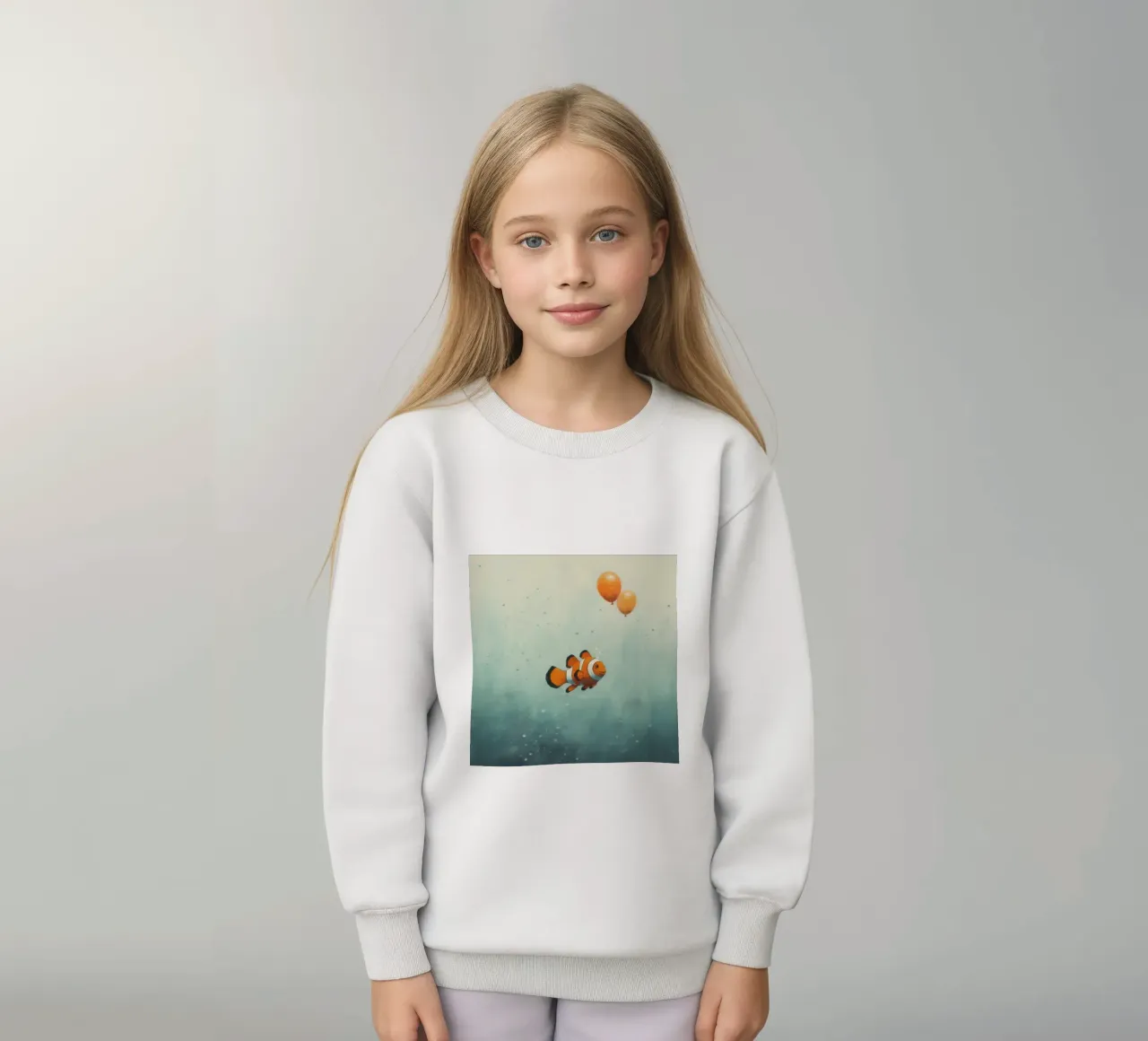Pesce pagliaccio minimo 2 felpa bambino da Minimal Animal Art
