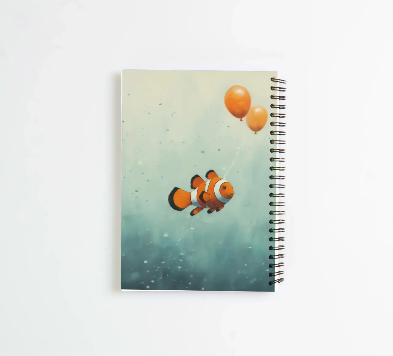 Minimal Clownfish 2 spiral notebook by Minimal Animal Art