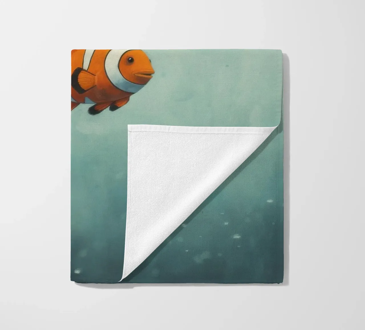 Pesce pagliaccio minimo 2 telo mare da Minimal Animal Art