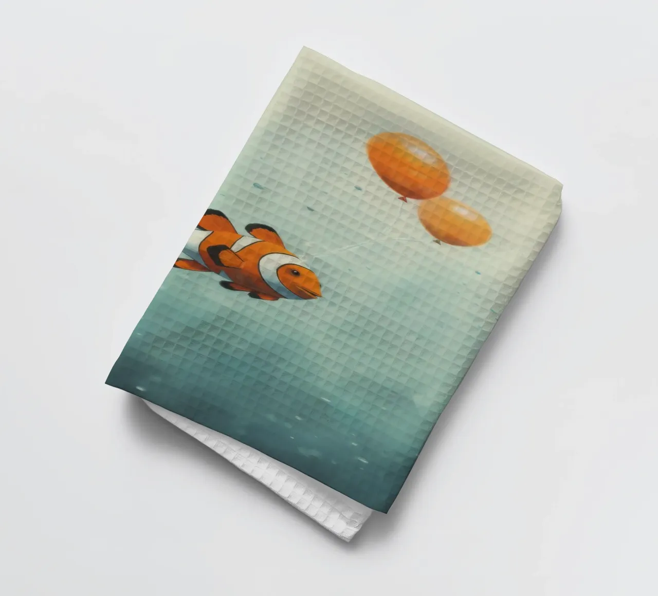 Pesce pagliaccio minimo 2 canovaccio da cucina da Minimal Animal Art
