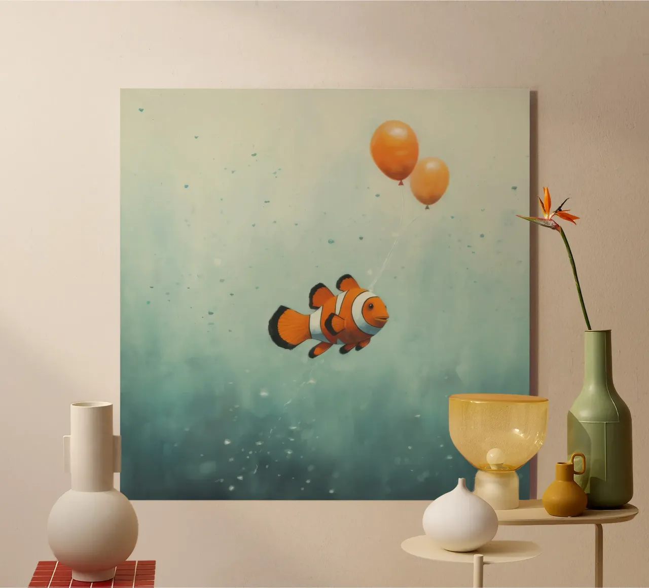 Pesce pagliaccio minimo 2 plexiglass da Minimal Animal Art