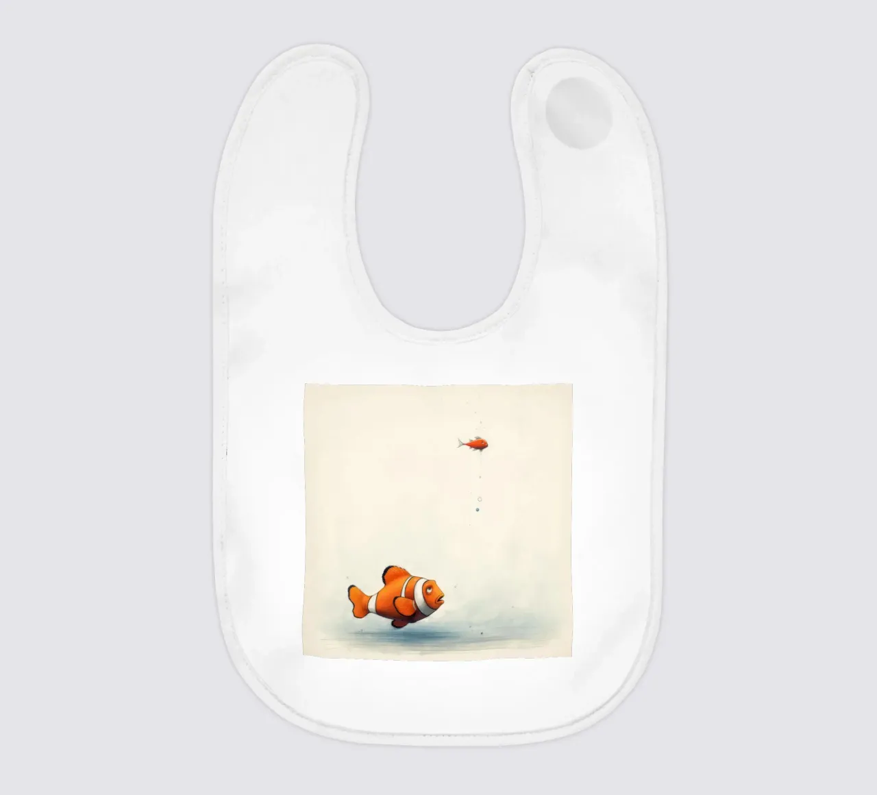 Pesce pagliaccio minimo 3 bavaglino da Minimal Animal Art