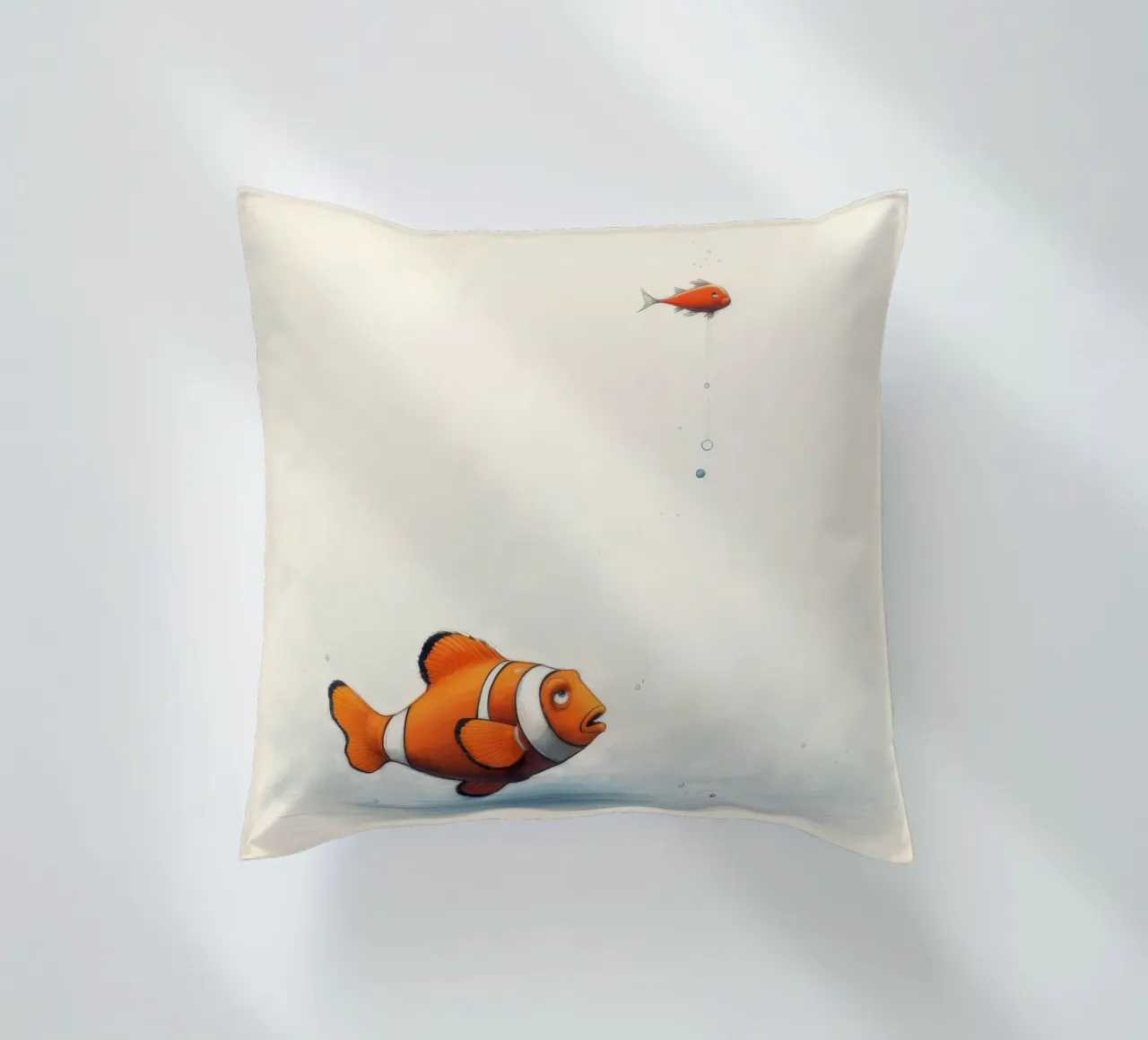 Pesce pagliaccio minimo 3 cuscino da Minimal Animal Art