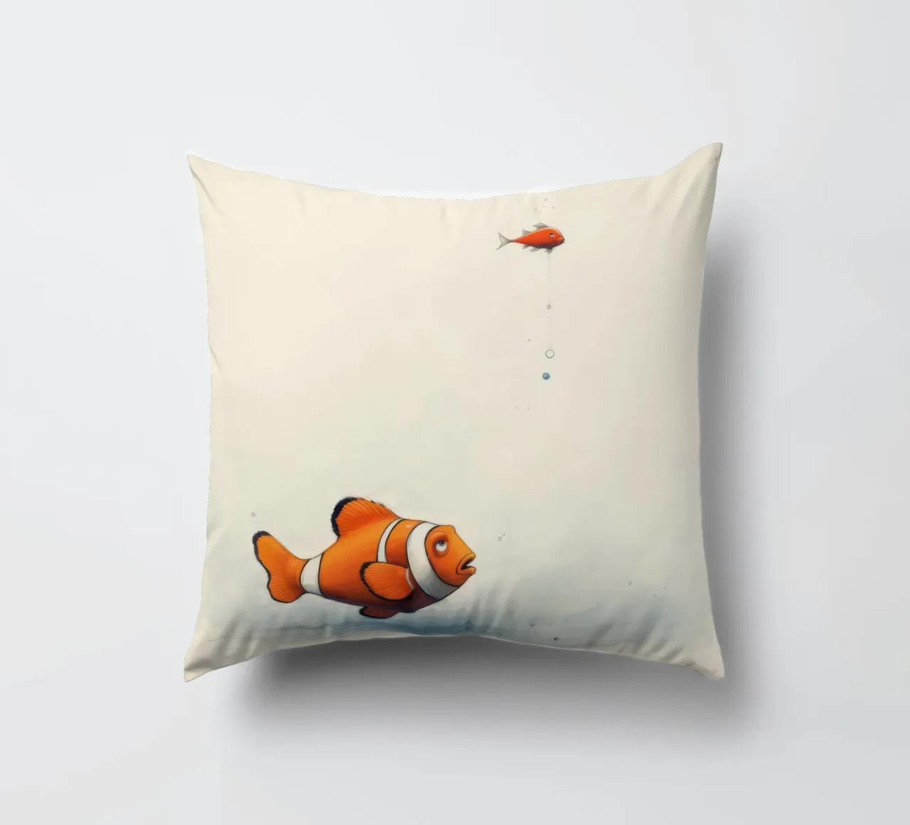 Pesce pagliaccio minimo 3 cuscino da Minimal Animal Art