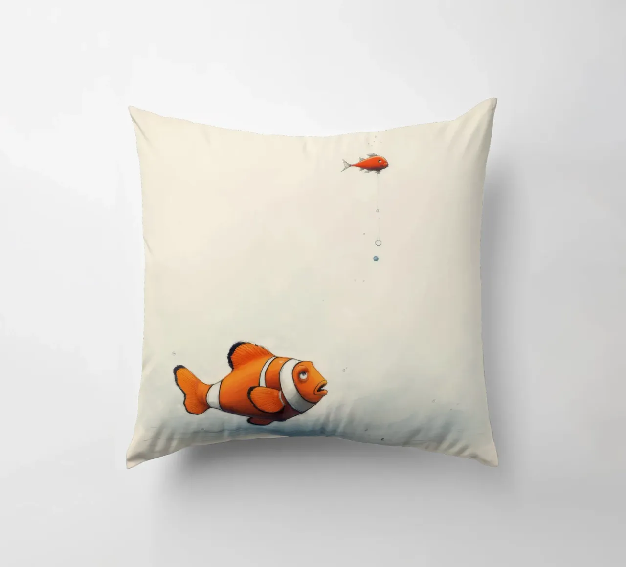 Pesce pagliaccio minimo 3 cuscino da Minimal Animal Art