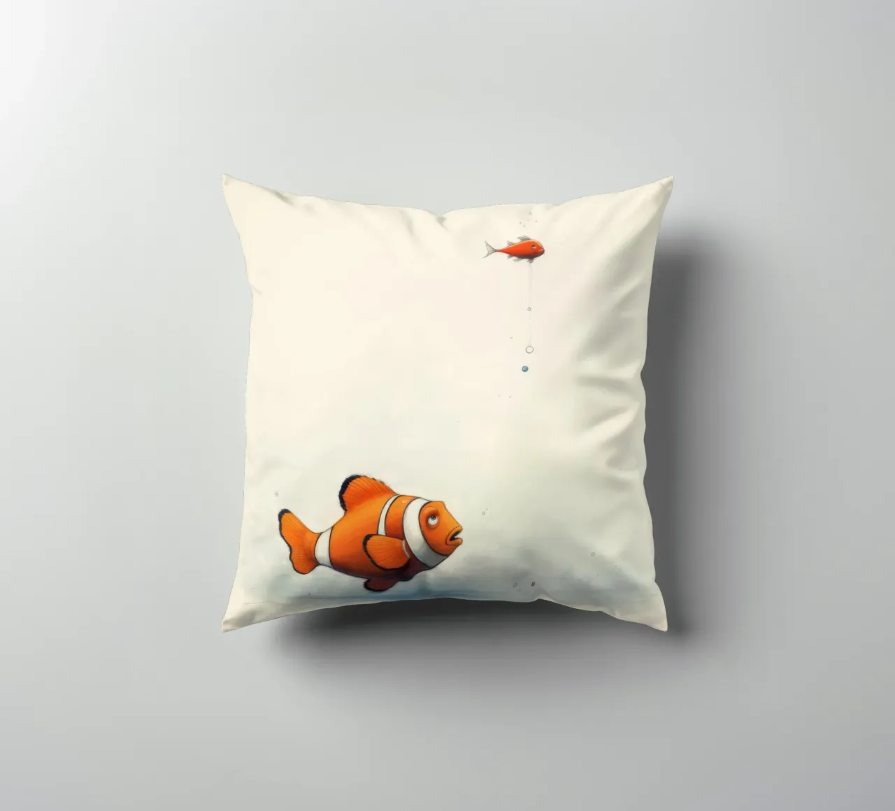 Pesce pagliaccio minimo 3 cuscino da Minimal Animal Art