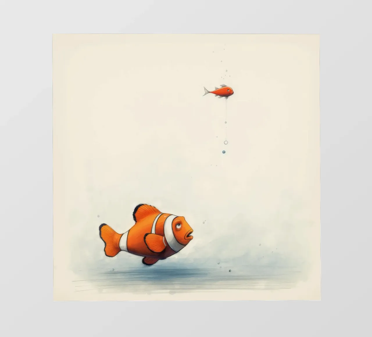 Pesce pagliaccio minimo 3 telo in pvc da Minimal Animal Art
