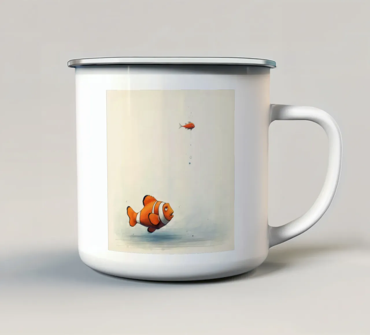 Pesce pagliaccio minimo 3 tazza in smalto da Minimal Animal Art