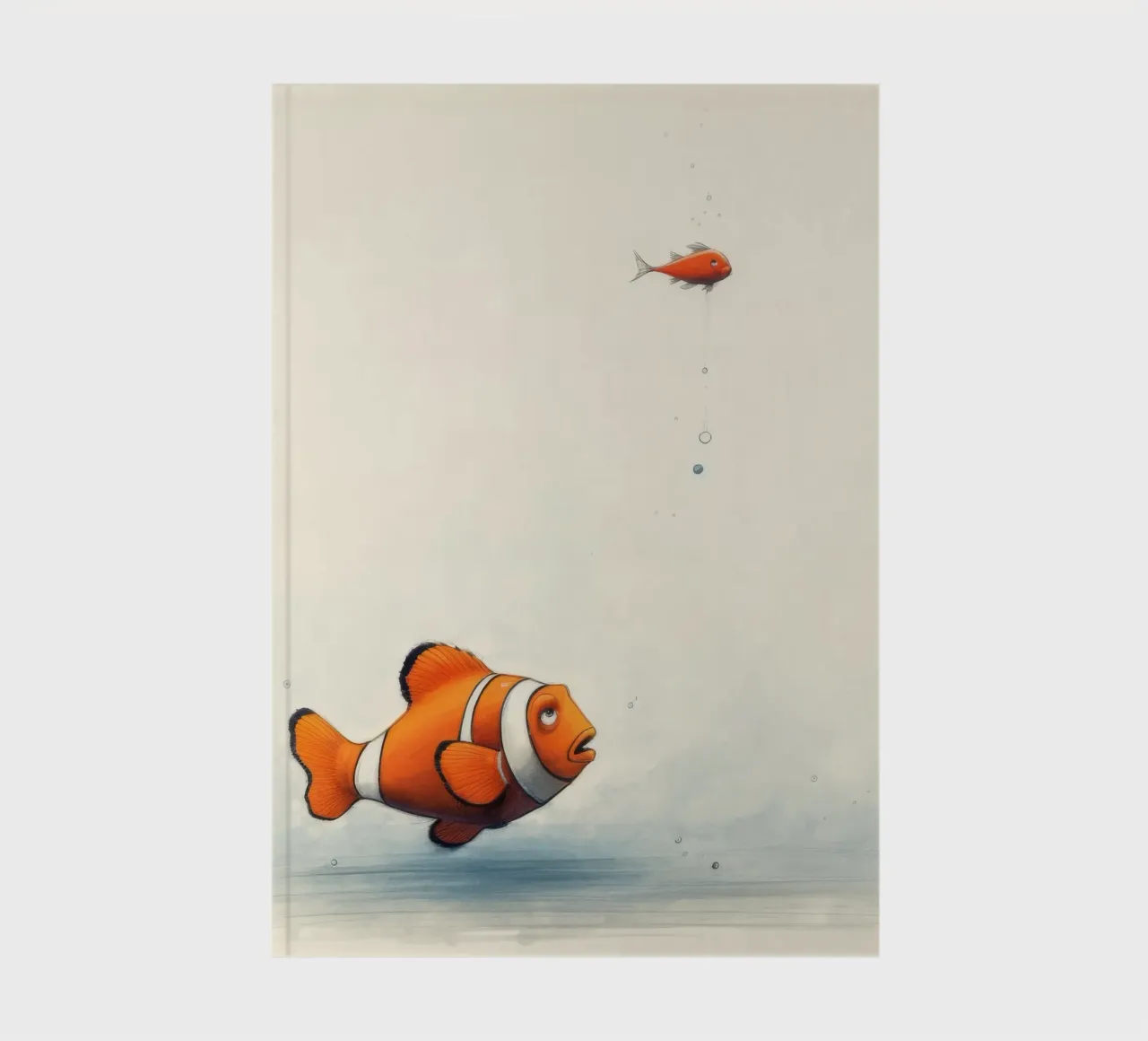 Minimal Clownfish 3 notebook by Minimal Animal Art