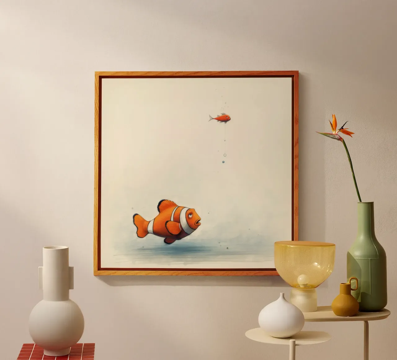 Pesce pagliaccio minimo 3 plexiglass da Minimal Animal Art