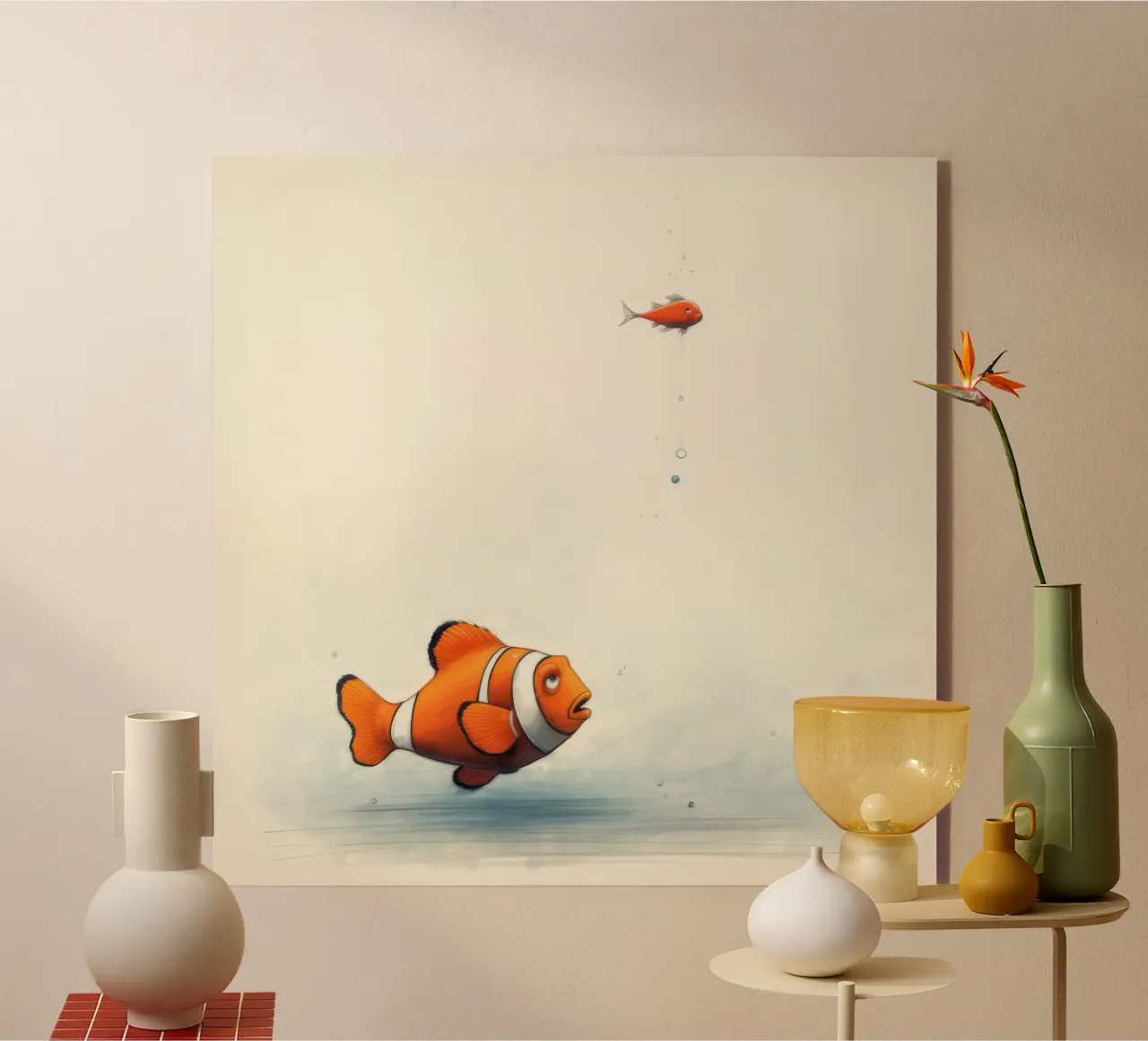 Pesce pagliaccio minimo 3 plexiglass da Minimal Animal Art