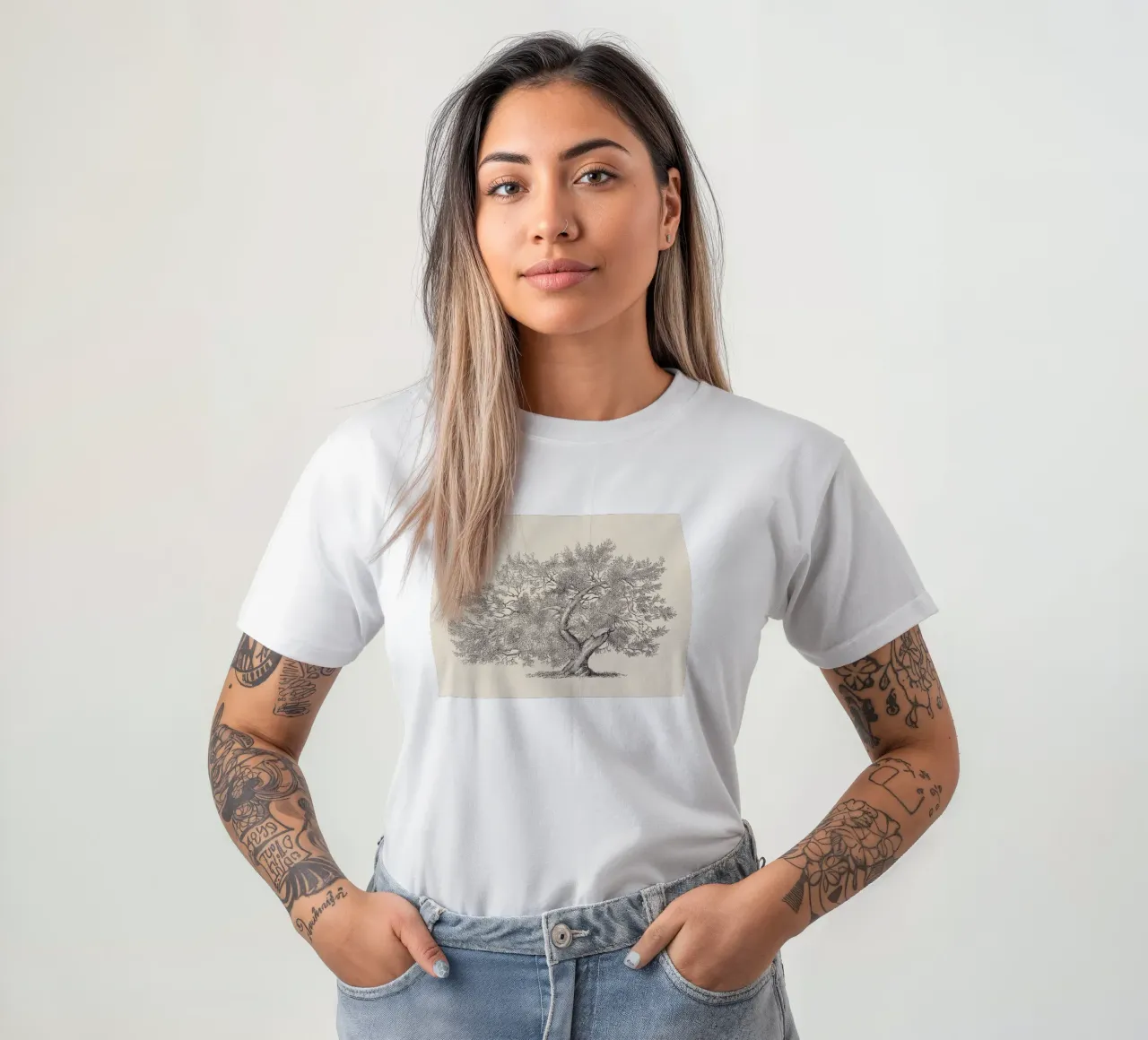 Tree Sketch - Broken Trunk t-shirt da apoloprints