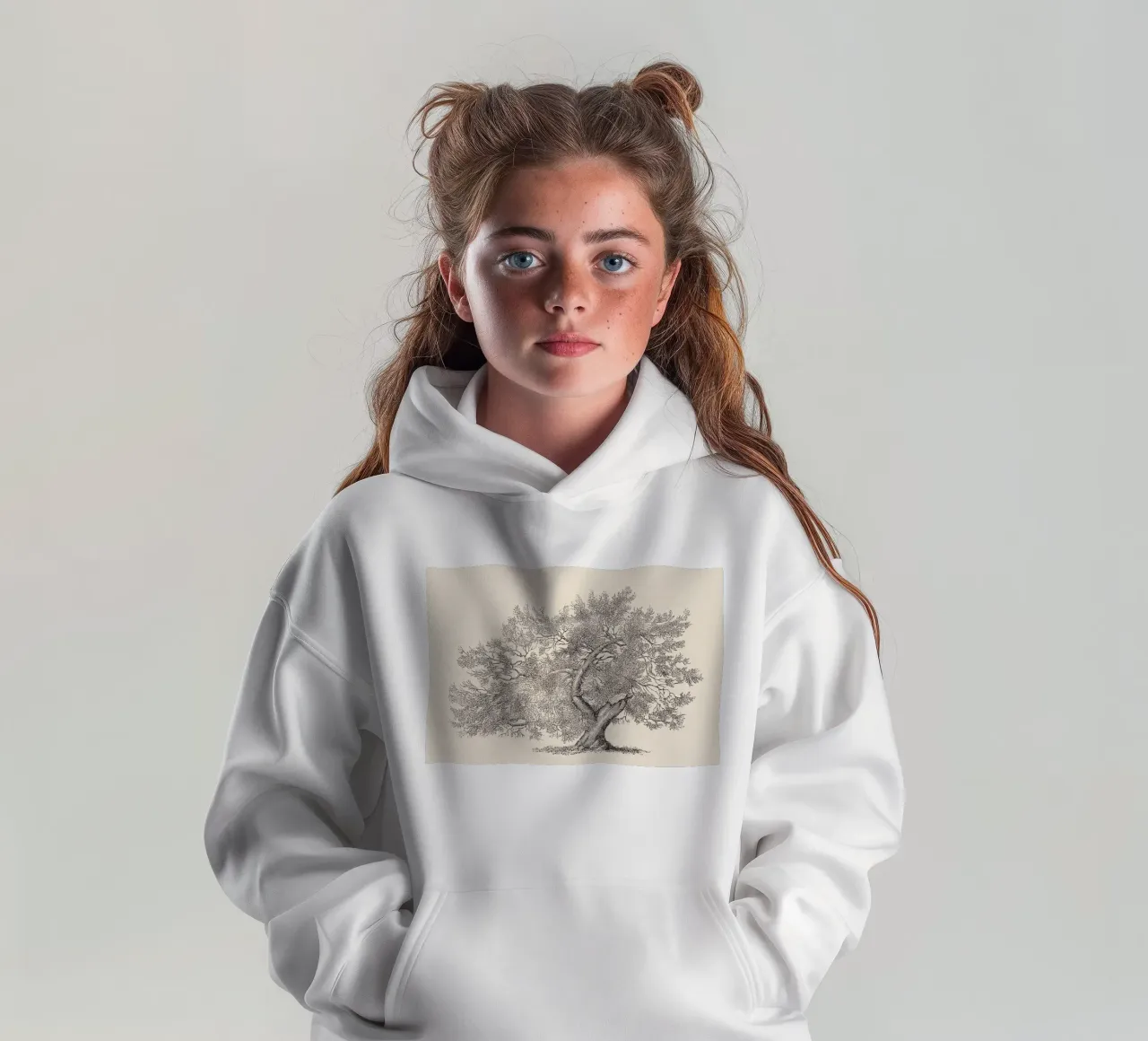 Tree Sketch - Broken Trunk felpa bambino con cappuccio da apoloprints