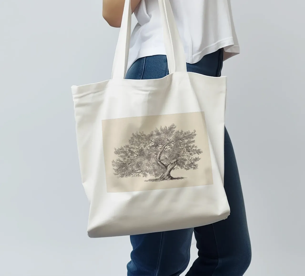 Tree Sketch - Broken Trunk borsa in juta da apoloprints