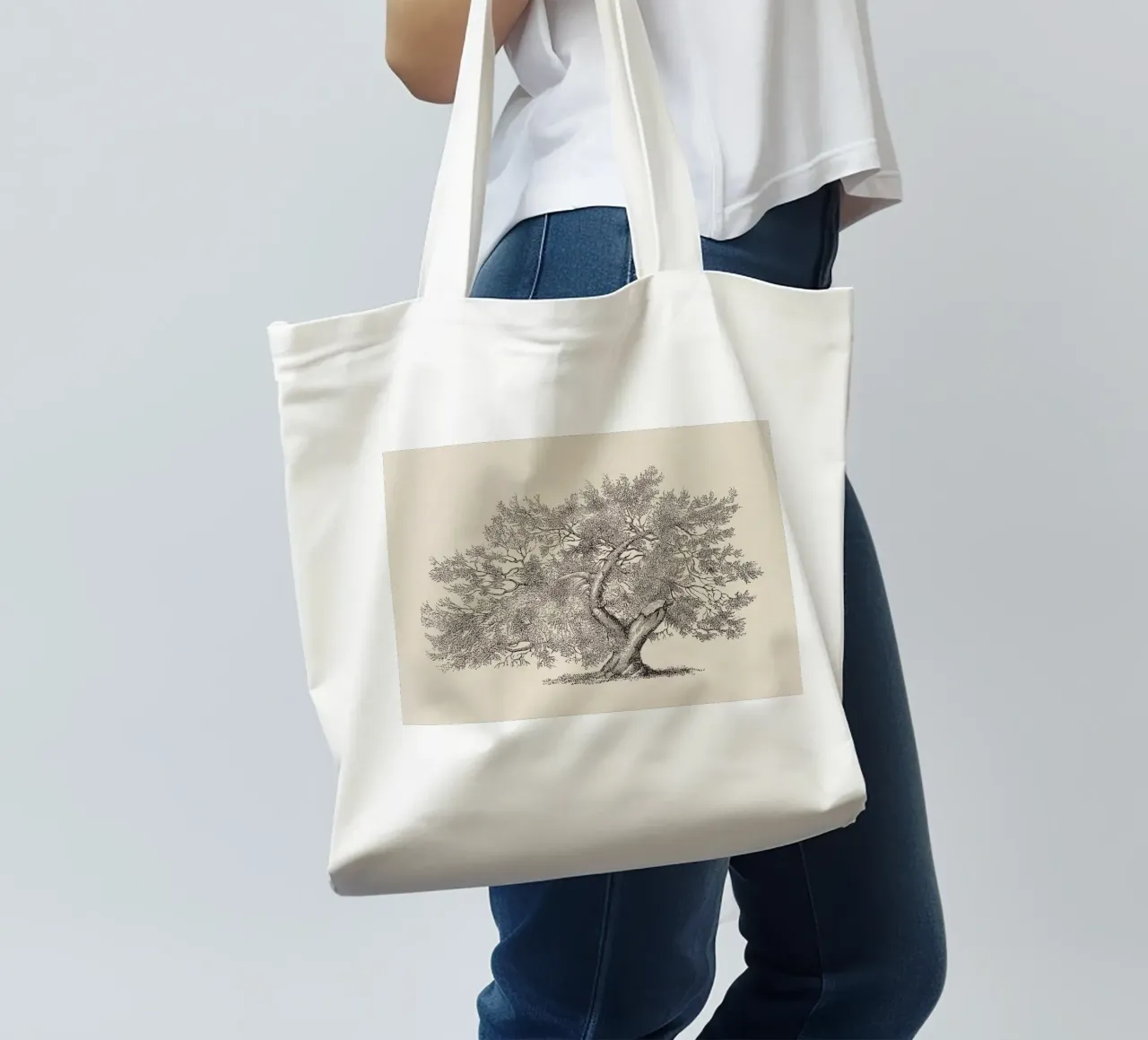 Tree Sketch - Broken Trunk borsa in juta da apoloprints