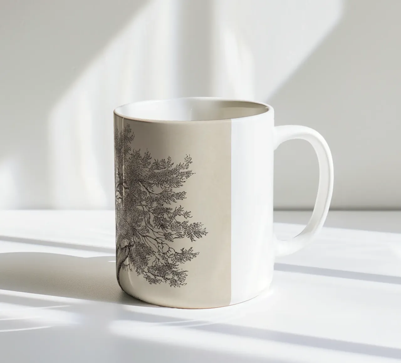 Tree Sketch - Broken Trunk keramische mok van apoloprints
