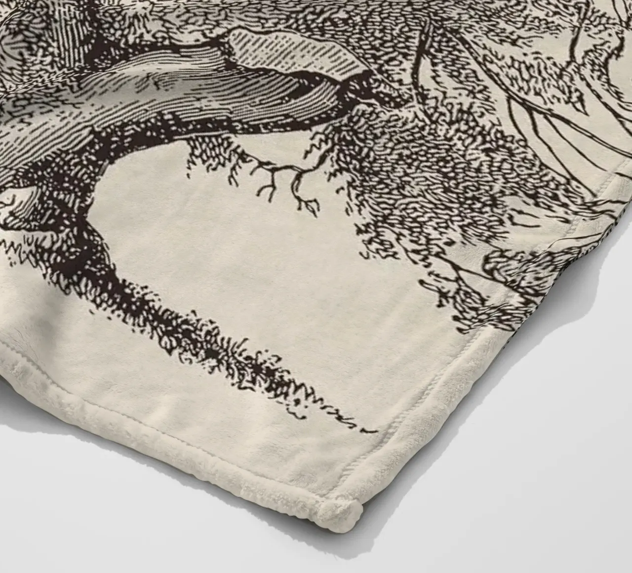 Tree Sketch - Broken Trunk coperta in pile da apoloprints