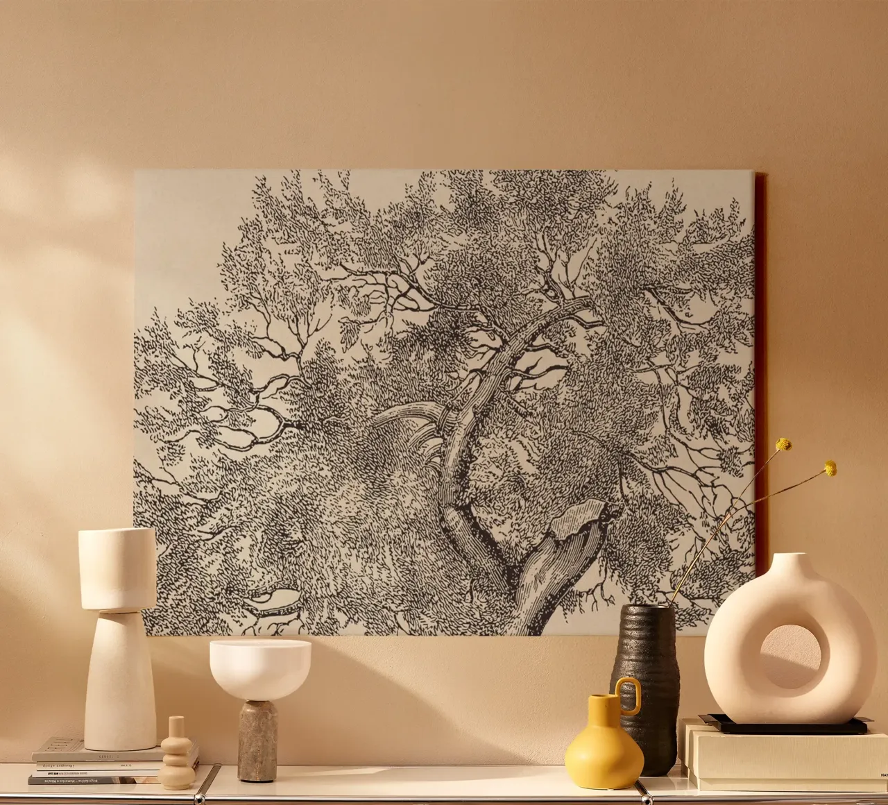 Tree Sketch - Broken Trunk tela da apoloprints