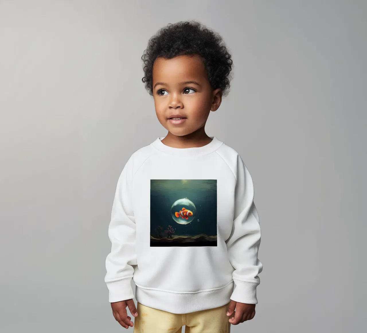 Pesce pagliaccio minimo 1 felpa neonato da Minimal Animal Art