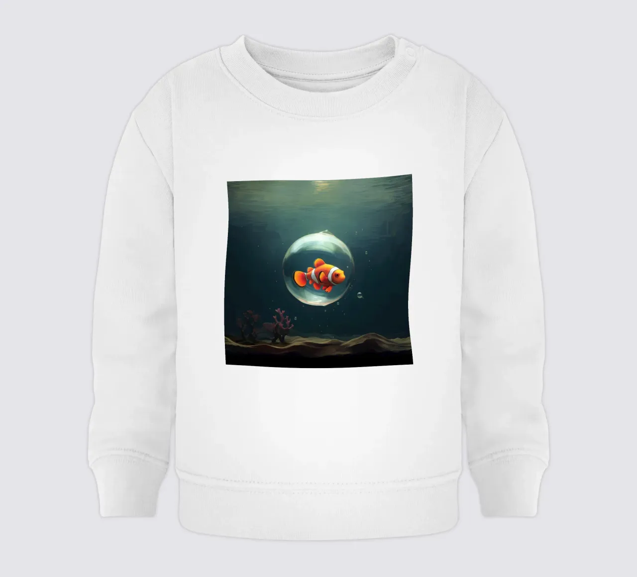 Pesce pagliaccio minimo 1 felpa neonato da Minimal Animal Art