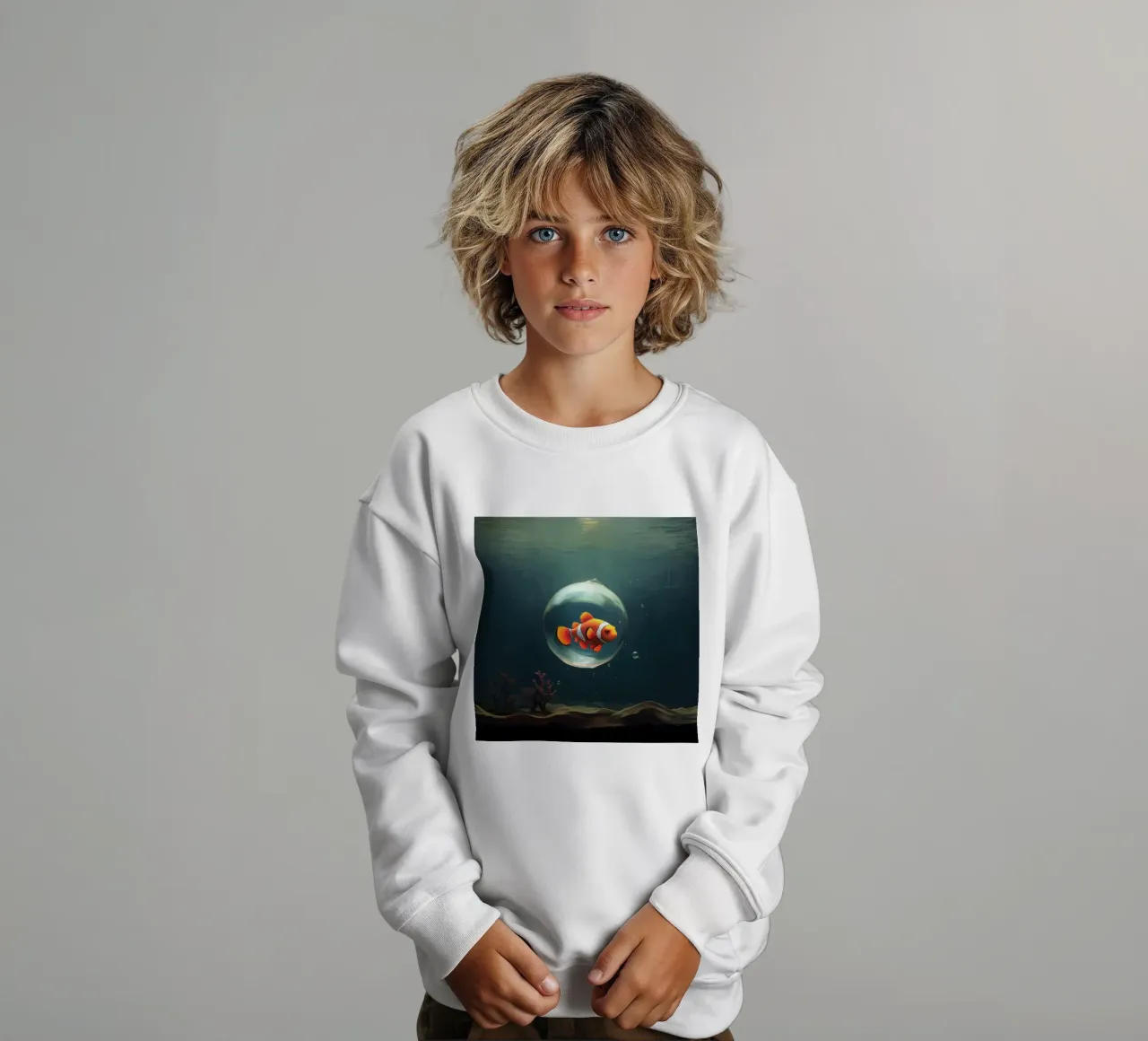 Pesce pagliaccio minimo 1 felpa bambino da Minimal Animal Art