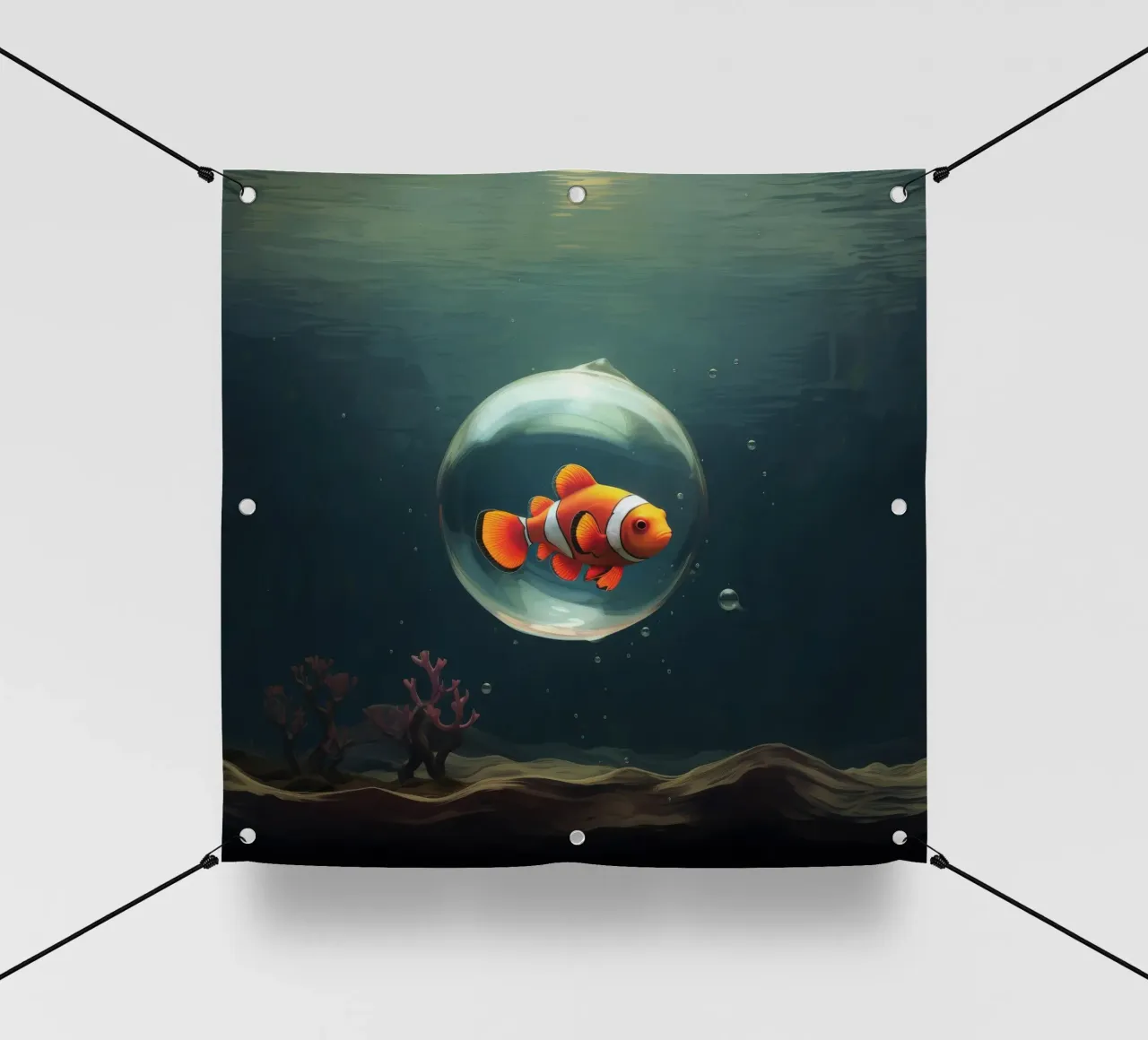 Pesce pagliaccio minimo 1 telo in pvc da Minimal Animal Art