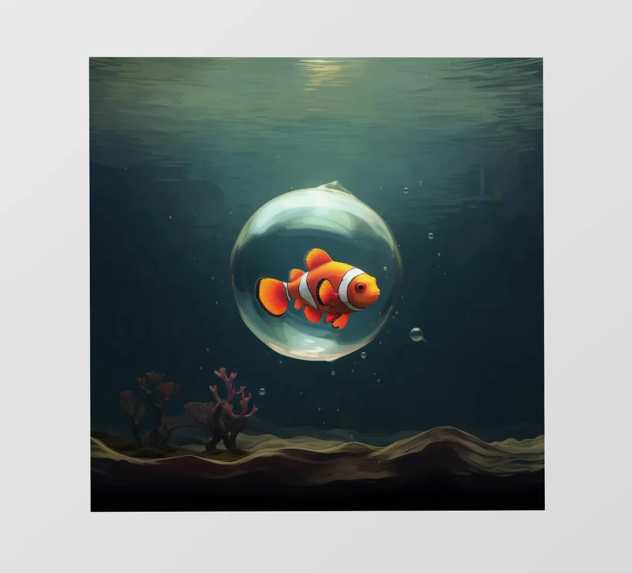 Pesce pagliaccio minimo 1 telo in pvc da Minimal Animal Art