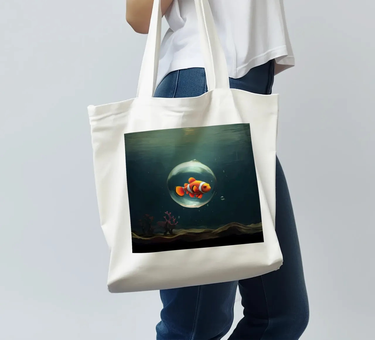 Pesce pagliaccio minimo 1 borsa in juta da Minimal Animal Art